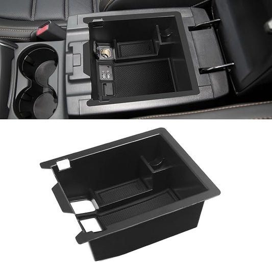 Center Console Organizer Tray Compatible with Mazda 2017-2025 CX-5 CX5 Accessories Armrest Storage Box ABS Console Insert Tray Container (Black Mat)
