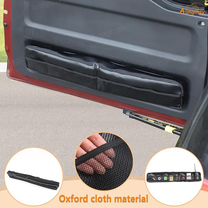 Aunginsy 1Pcs Trunk Organizer Compatible with Toyota FJ Cruiser 2007-2024+, Car Rear Tailgate Storage Bag Back Door Panel Storage Pocket Box Multi-Compartment Oxford Cloth Expansion Space Accessories