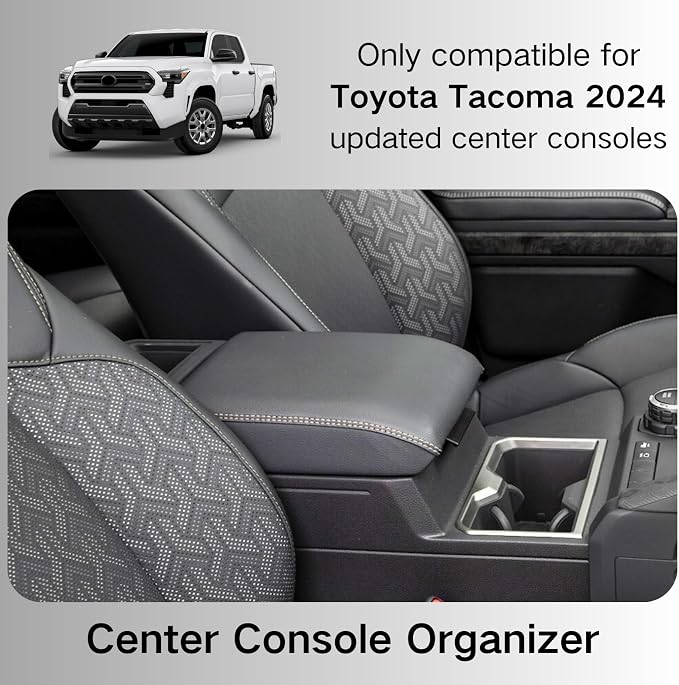 2PCS Centre Console Organizer Tray for Toyota 2024 2025 Tacoma(4th Gen) Accessories Armrest Storage Box and Hidden Storage Box Secret Compartment