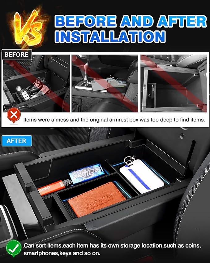 Karltys Center Console Organizer for 2022-2025 2026 Nissan Pathfinder, ABS Middle Console Organizer Tray for Pathfinder Armrest Storage Box Insert Accessories