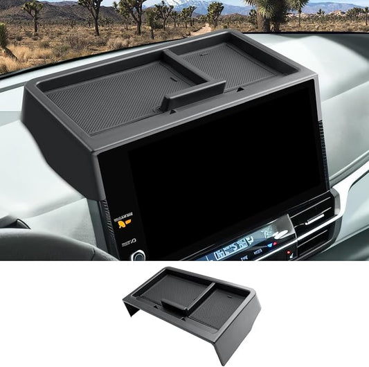 CDEFG Upgraded for 2025 2026 Toyota Sienna Dashboard Storage Box Behind-Screen Organizer for Toyota Sienna 2025 2026 Accessories for 12.3-Inch Touchscreen Dash Tray(Not for LE Trim 8-Inch)