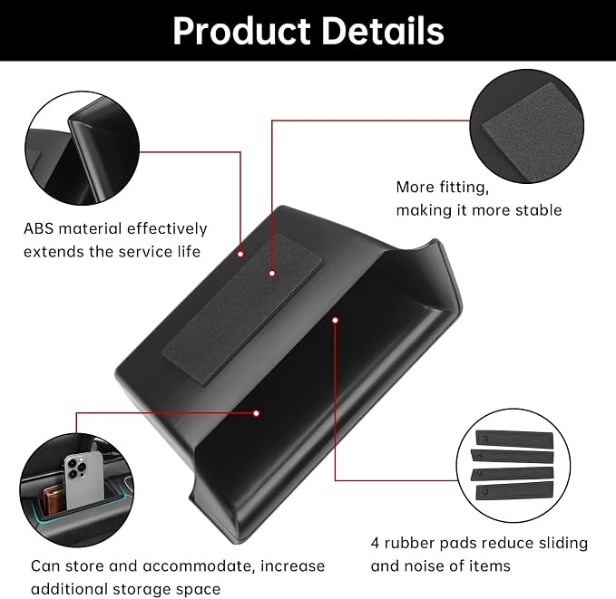 4pcs Door Handle Organizer for 2019-2025 2026 Dodge Ram 1500 Accessories Front and Rear Door Side Storage Box Insert Grab Handle Pocket ABS Plastic