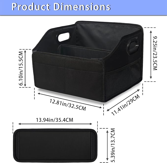 Car Seat Organizer, Automotive Backseat Organizer, Passenger Seat Organizer for kids, Collapsible Trunk Organizer With Handles, Divide & 6 Mesh Pockets, Black
