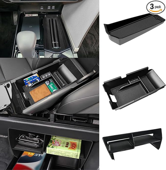 3PCS Center Console Organizer Compatible with 2025 2026 Toyota Camry 9th Gen Accessories, Armrest Organizer Interior Insert and Under Screen Storage Box and Gear Shift Side Storage Tray