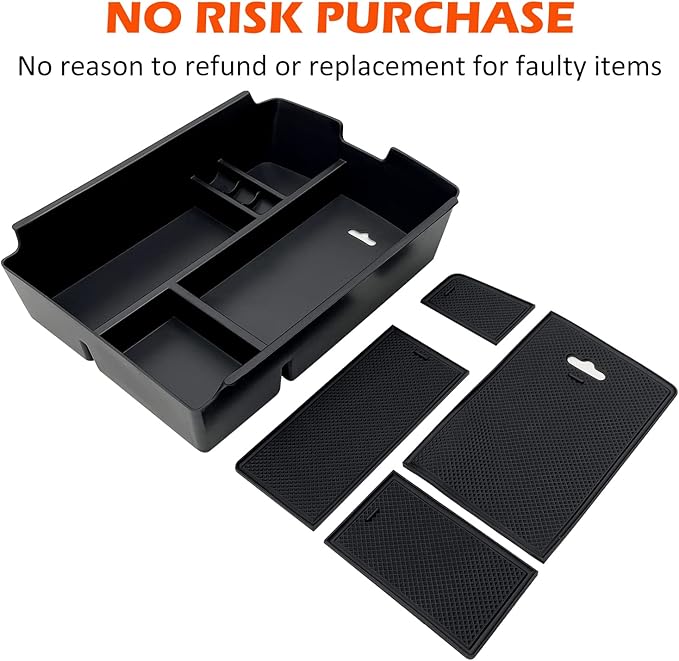 for VW Atlas and Cross Sport Accessories Center Console Organizer 2018 2019 2020 2021 2022 2023 Insert ABS Armrest Box Secondary Storage (Not fit for 2024)
