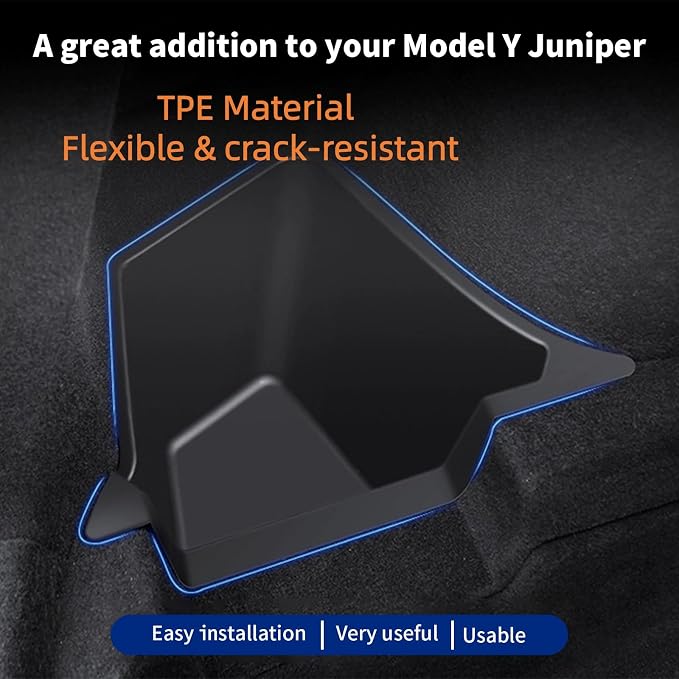 Tesla Model Y Juniper Rear Trunk Storage Bins 2025 2026 Tesla Model Y Juniper Trunk Organizer Storage Box with Cover TPE Tesla Model Y Juniper Accessories