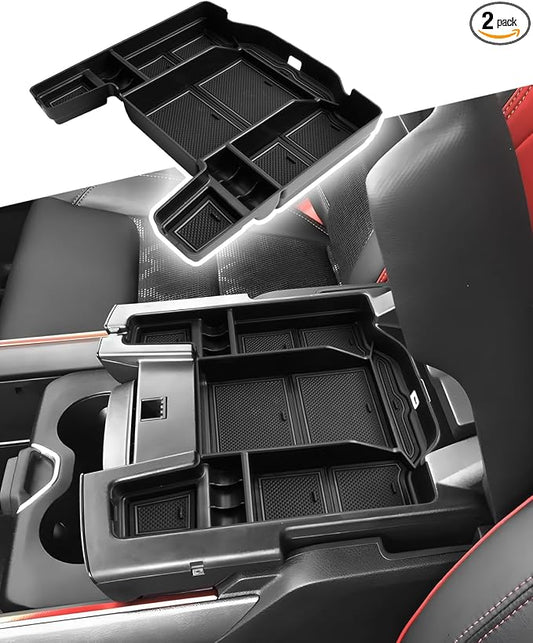 CDEFG RAM Armrest Box Storage Organizer for 2019-2025 2026 RAM1500 RAM2500 RAM3500 Center Console Tray for Dodge RAM 1500 2500 3500 Accessories, Upper Full Center Console/Bucket Seats Only