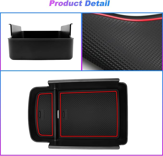 SXCY Fit for 2025 2026 Buick Envista Console Organizer Tray for 2024 2025 2026 Buick Envista Accessories Armrest Console Tray for 2024 2025 2026 Buick Envista Console Organizer (red)