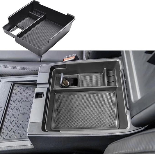EDBETOS Center Console Organizer Tray Compatible with Nissan Frontier 2022 2023 2024 2025 2026 Pickup Truck Accessories Interior Secondary Armrest Storage Box Insert Tray, USB Cable Hole