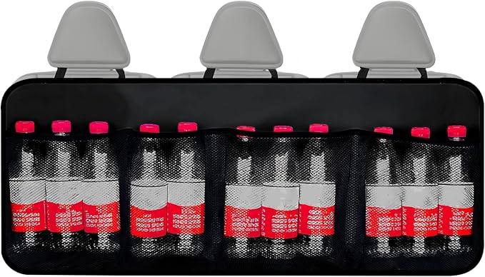 Car Trunk Organizer, Space Saving Backseat Hanging Storage with 4 Large Pockets, Super Capacity Vehicle Trunk Organizer Bag, Universal for Cars SUVs Trucks Vans, Car Accessories (Regular)
