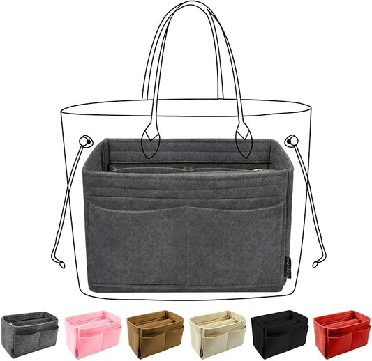 OMYSTYLE Purse Organizer Insert, Felt Tote Bag Organizer Insert with 5 Sizes, Handbag Dividers for Inside Purse, Compatible with Longchamp, Neverful, Speedy and More
