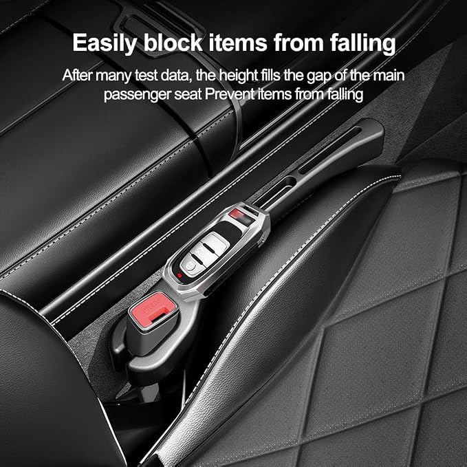 Stacool [2026 Upgrade] 2PCS Car Seat Gap Filler with Phone Holder,Multi-Function Car Side Seat Gap Filler for Prevent Items Falling,Universal Car Seat Organizer Car Accessories (Brown)