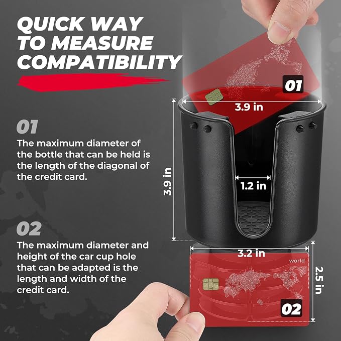 KEMIMOTO Universal Cup Holder Expander Compatible with Hydro Flask, Yeti, 18-40oz 3.0in-3.8in Diameter Bottles - fit 3.2in Diameter Cup Holder for Car, RV, Truck, UTV, Golf Cart