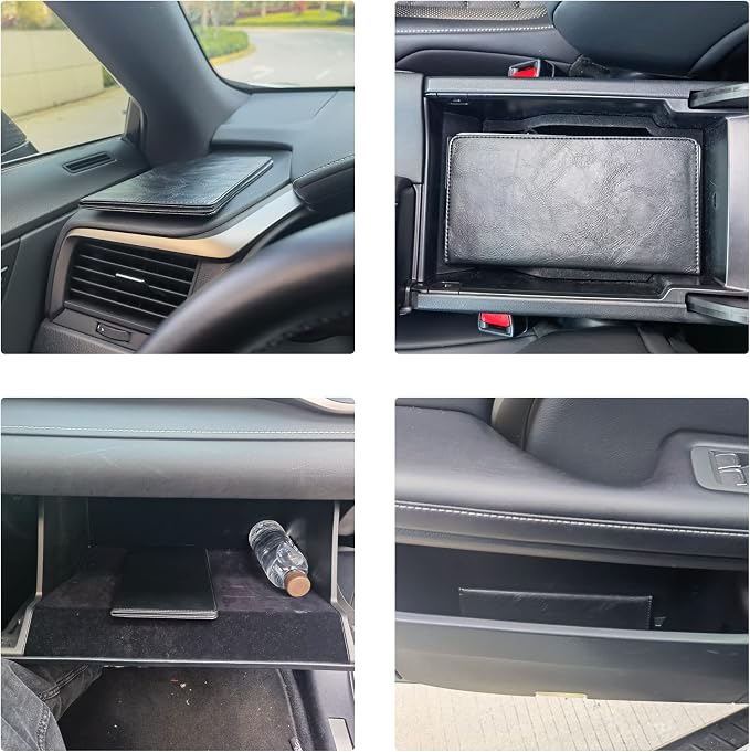 UYYE Auto Car Registration and Insurance Holder - PU Leather Vehicle Glove Box Organizer Wallet, Interior Accessories Case Holder for Essential Automobile Documents（Black）