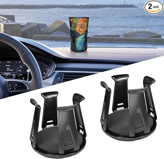Car Cup Holder Expander, Four Corner Auto Drink Cup Holder Insert Adapter, Slim Self-Adhesive Beverage Can Cupholder Expander Bottle Rack Insert, Cups Storage Rack Car Interior Accessories(2PCS)