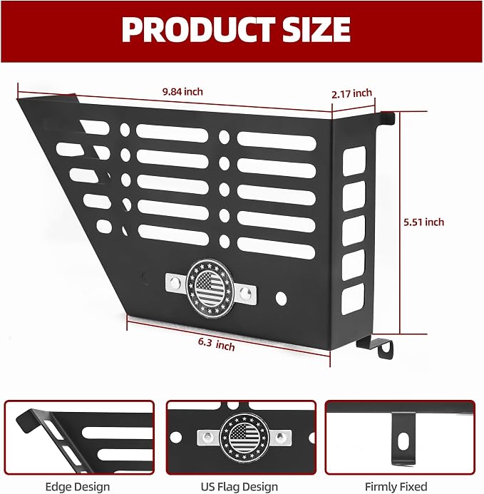 Metal Rear Door Storage Box for Jeep Wrangler JK JKU 4XE 2011-2018 & Gladiator JT 2011-2018 Interior Storage Expansion Door Storage Side Pockets Insert Organizer Accessories (2-Pcs)
