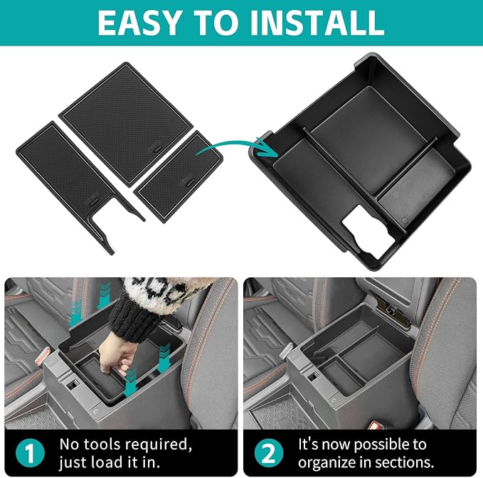 Center Console Organizer Tray Compatible with 2022-2026 Nissan Frontier S/SV/Pro-X/Pro-4X/SL Accessories, Armrest Storage Box for Nissan Frontier 2022 2023 2024 2025 2026