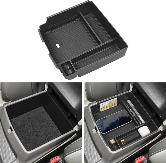 Center Console Organizer Compatible with Kia Carnival 2026 2025 2024 2023 2022 (LX/LXS/EX/SX/SX Prestige) Accessories Black ABS Plastic Material Armrest Secondary Storage Box