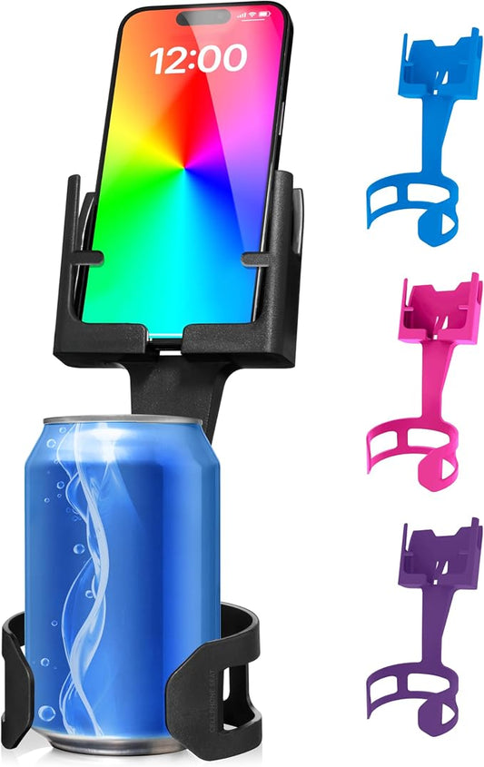 Phone Holders for Your Car, Cup Holder Phone Mount, Universal Adjustable Expander Cradle Hands-Free Driving - Compatible with All Smartphones Car Mount for iPhone Samsung Google Android Mobile Black