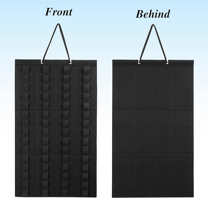 Hanging Storage Organizer for Toy Cars Felt Display Case Hold Up 60 Toy Cars (Without Accessories)(Black)