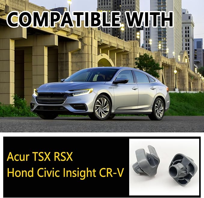 2PCS Sunvisor Clip Hook, Sun Visor Retainer Clip Replace 888217-S01-A01ZA, Compatible with Accord 1998-2007 Civic 1996-2004 CR-V 2007-2011 Element 2003-2005 Odyssey 1999-2010 (Gray)