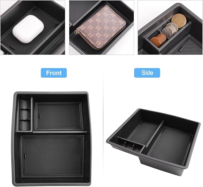2024 2025 2026 Tacoma Accessories Center Console Organizer for Toyota Tacoma (SR5/TRD Off-Road/TRD Sport/TRD Pro/Limited/Trailhunter) Durable ABS Plastic 2025 Tacoma Console Tray Insert (Black)