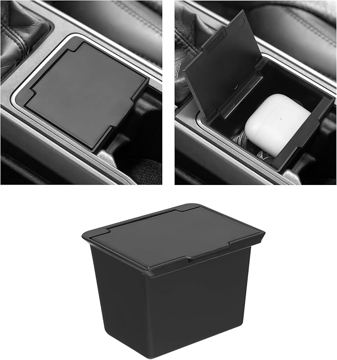 Center Console Coin Box Organizer Compatible with Toyota 2016-2020 2021 2022 2023 Tacoma Accessories ABS Material Insert Cup Holder Storage Box