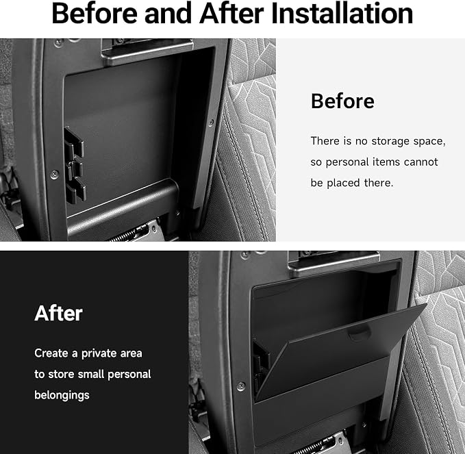 2PCS Center Console Organizer Compatible with Toyota 2016-2020 2021 2022 2023 Tacoma Accessories ABS Material Armrest Hidden Storage Box