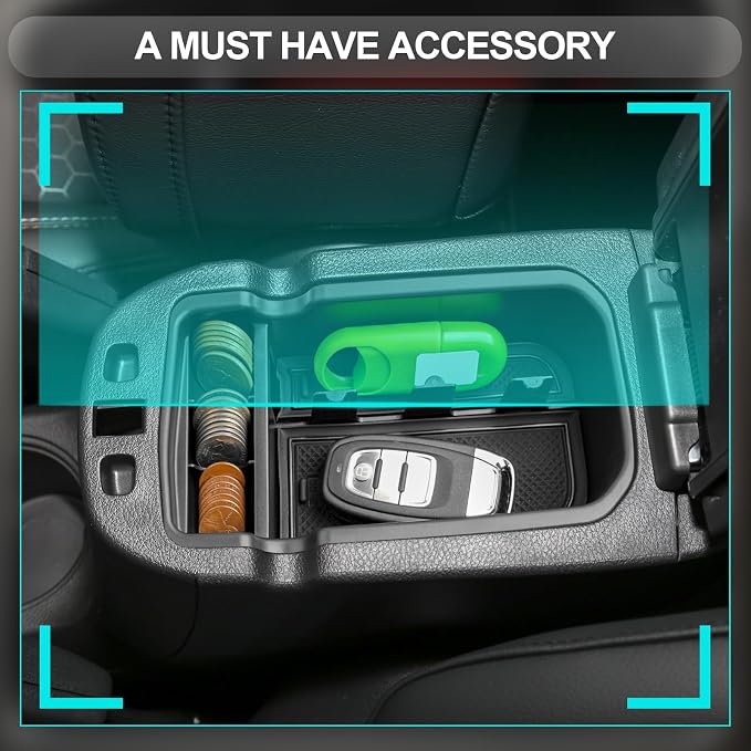 CDEFG Center Console Accessory Organizer Compatible with 2017 2018 2019 2020 2021 Compass, ABS Material Armrest Box Insert Tray Glove Secondary Storage Box (Black)