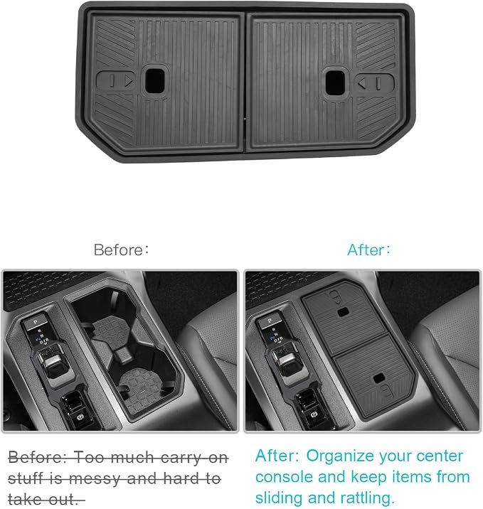 CDEFG for 2026 Toyota RAV4 Center Console Organizer for 2026 Toyota RAV4 Accessories Middle Console Organizer Tray Storage Box (Cup Holder w/Lids)