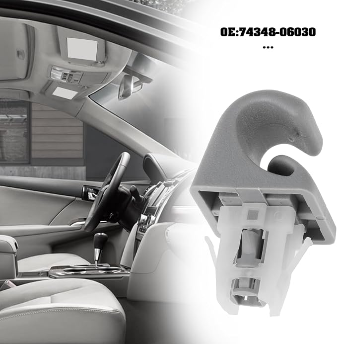 2PCS Car Sun Visor Clip Hook Bracket 74348-06030 Compatible with Camry 2002-2008 Compatible with Corolla 2003-2008