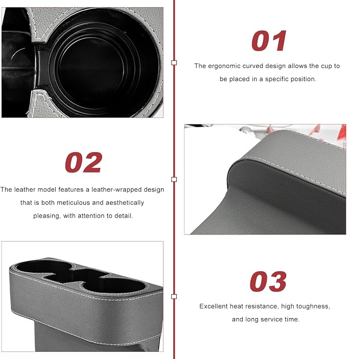 Car Seat Organizer Cup Drink Holder, Multifunctional Auto Console Side Organizer with 2 Cup Holders, Front Seat Gap Filler Interior Drink Holder Storage Box for Most Vehicles (Gray)