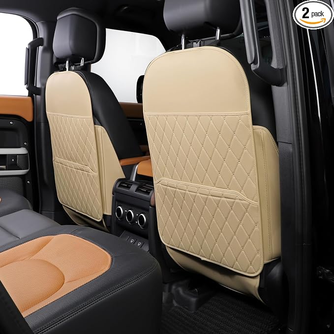 TAIKOO Seat Back Protector,Shields Seat Backs from Kicks and Adds Storage | kick mats back seat protector easy to install and clean, well-crafted, sturdy, durable and stylish.2 Pack