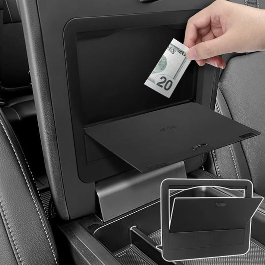 Center Console Hidden Box Organizer Compatible with Honda 2023-2025 2026 Pilot ＆ 2024-2026 Ridgeline ＆ 2024-2026 Passport Accessories Black ABS Plastic Material Secret Compartment