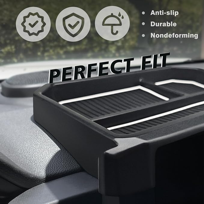 Muslogy Dashboard Storage Box for 2024 2025 2026 Tacoma & 2025 2026 4Runner Accessories Center Console Organizer w/ 8-inch Screen for SR SR5 TRD PreRunner TRD Sport Off-Road Pro Trailhunter (White)