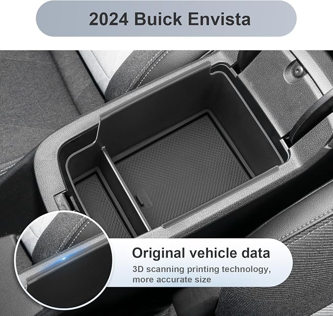 SKTU for 2024 2025 2026 Buick Envista Accessories Center Console Organizer 2024 2025 2026 Envista Insert ABS Materials Tray 2024 2025 2026 Envista Accessories Armrest Tray (Black)