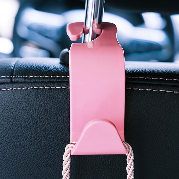 10 Pcs pink Car Interior Accessories，Universal Car Seat Headrest Hook，Bling Car Start Button Ring Covers，Bling Car Coasters, Bling Cup Holder Insert Coasters