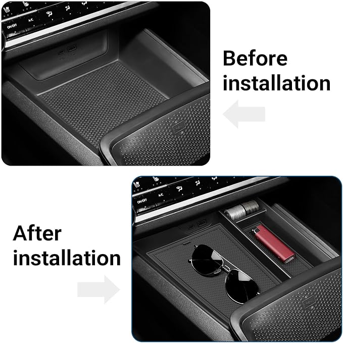 Center Console Organizer Compatible with Chevy 2025 2026 Equinox ABS Material Center Console Insert Tray Secondary Storage Box (Not for Equinox EV)