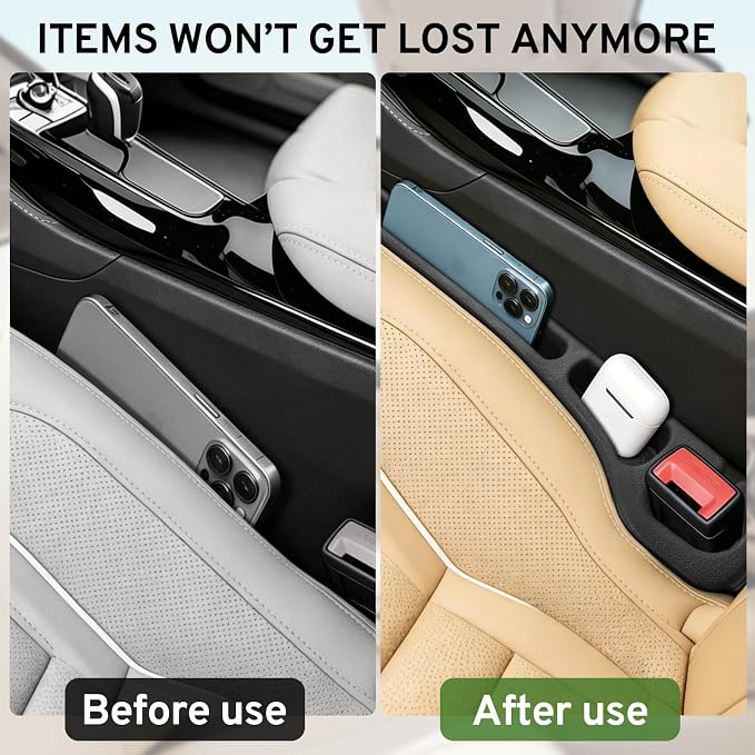 Car Seat Gap Filler Organizer for Toyota Corolla Camry Crown 2026 2025 2024 2023-2000 Plug with Storage Slot Strip No-Drop Seat Side Gap with Phone Holder - 2 Pack