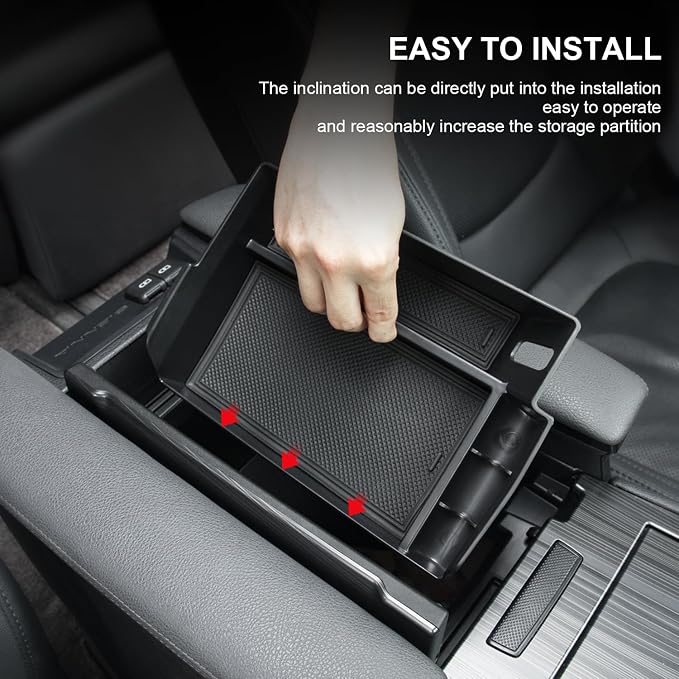 JYCDC Center Console Organizer Tray Compatible with 2021-2026 Toyota Sienna,Armrest Box Secondary Storage Tray Coin Container ABS Plastic