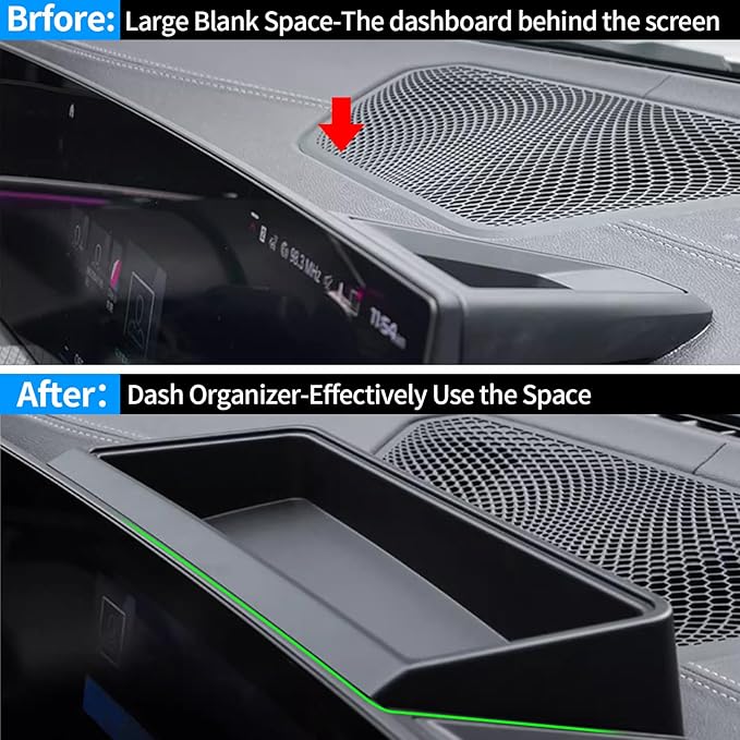 Compatible with BMW 3 Series Center Console Organizer,Behind 12.3" Touchscreen Dash Console Organizer for 3 Series G20 2023-2024/4 Series G22 2024,BMW Dash Storage Box Tray,Matte Black