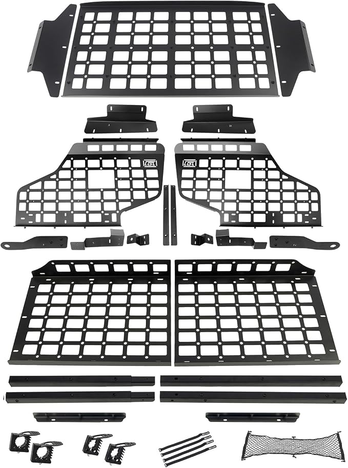 HIGH FLYING for Toyota Prado LC150/Lexus GX460 Rear Window & Overhead Roof Molle Panels Storage Modular System Trunk Shelf Organizer Rear Cargo Racks
