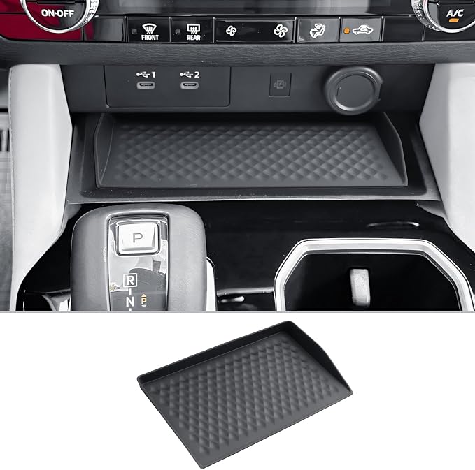 CDEFG for 2025 2026 Outlander Center Console Organizer for 2025 2026 Outlander Accessories Middle Console Storage Box Wireless Charging Cover