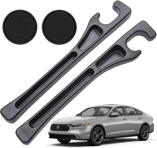 Pukonger Car Seat Gap Filler Compatible with Honda Accord Accessories Seat Gap Plug Blocker with Storage Slot Organizer Non-Slip Car Cup Holder Coaster 2 Pack Black