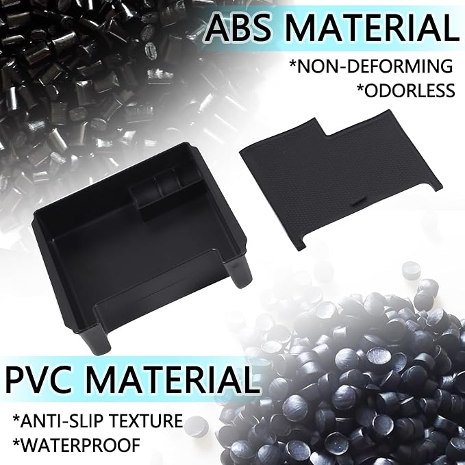 Black Armrest Storage Box Center Console Organizers Phone Tray with Mat and Logo Fit for Volvo S60 S60L V60 XC60 2009-2017