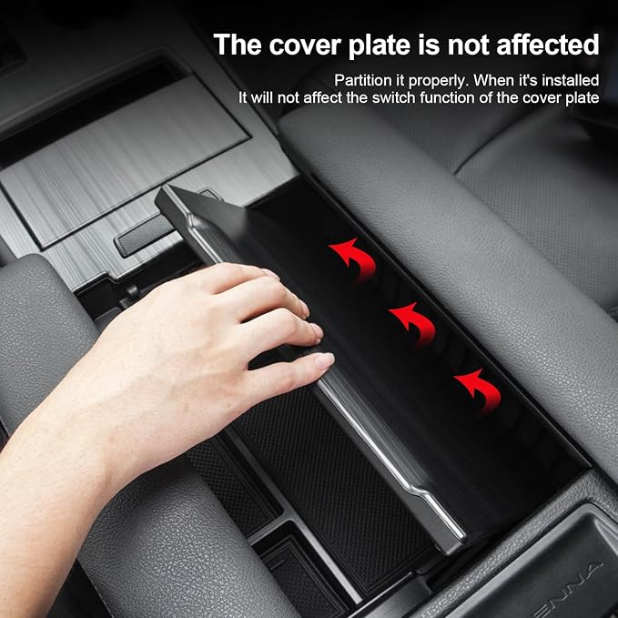 JYCDC Center Console Organizer Tray Compatible with 2021-2026 Toyota Sienna,Armrest Box Secondary Storage Tray Coin Container ABS Plastic