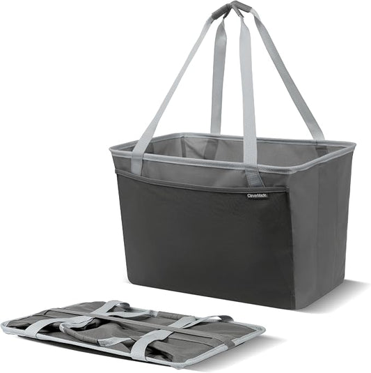 CleverMade EcoBasket Collapsible Tote Basket – Reusable Grocery Tote