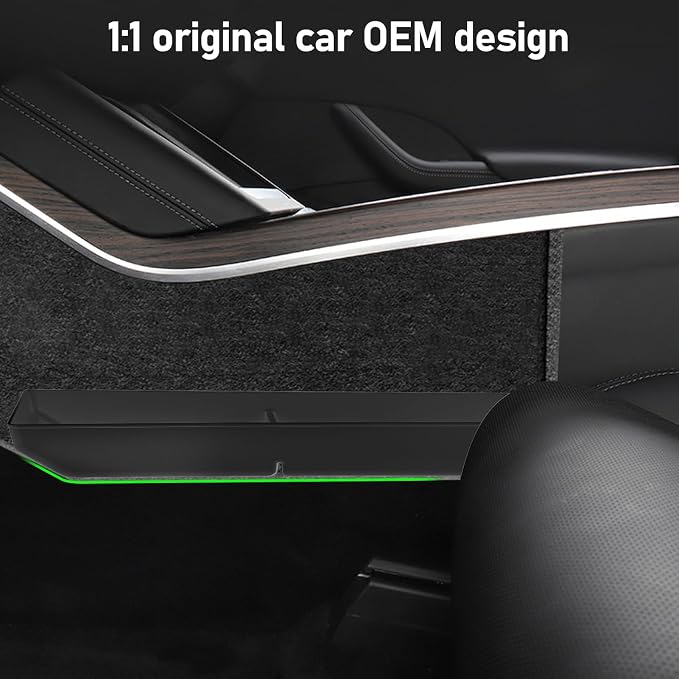 Yumzeco Center Console Organizer Tray Mat Compatible with Tesla Model S Model X 2022 2023 2024 2025, Central Control Lower Storage Box Pad for Tesla X S Accessories 2022 2023 2024 2025(2 PCS)