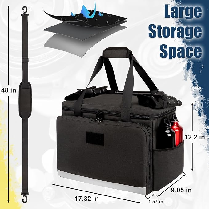 Patrol Bag Law Enforcement, Police Gear Bag for Car Front Seat Organizer Tactical Officer Duty Bags, Police Duty Bag for Passenger Seat, Multiple Compartment Molle Webbing Removable Shoulder Strap