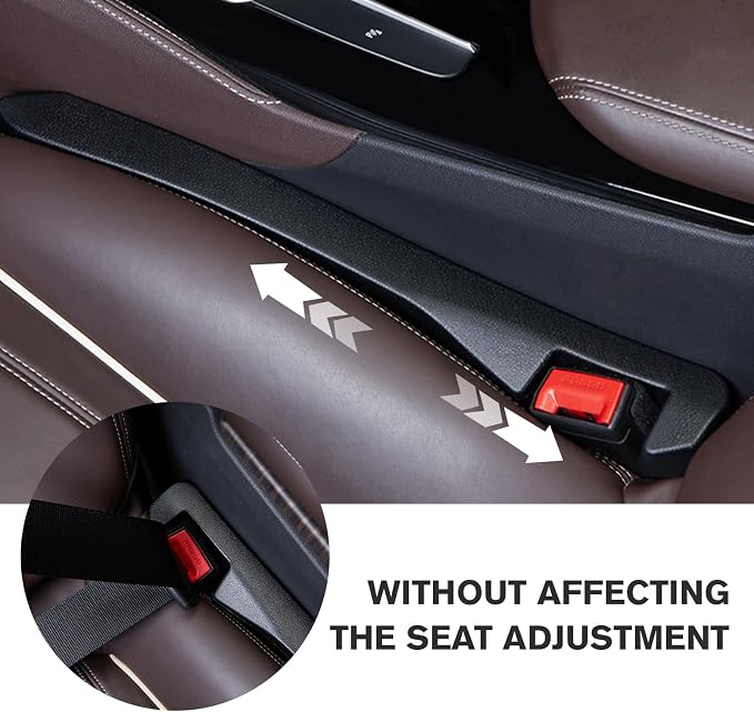 Car Seat Gap Filler Set of 2, Car Accessories Interior Organizer, Seat Gap Plug Fit Sedan SUV Truck, Beige